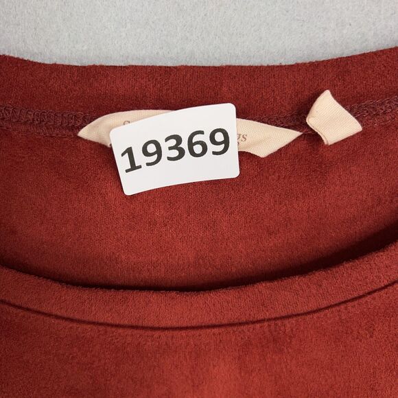 Soft Surroundings Sweater Womens Medium Red Faux Suede Tunic Pockets Cozy Fall - Picture 14 of 14